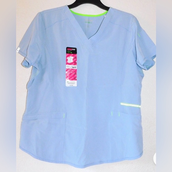 Scrubstar Sky Blue V-Neck Scrub Top Three Pocket V-Neck... - Picture 1 of 13